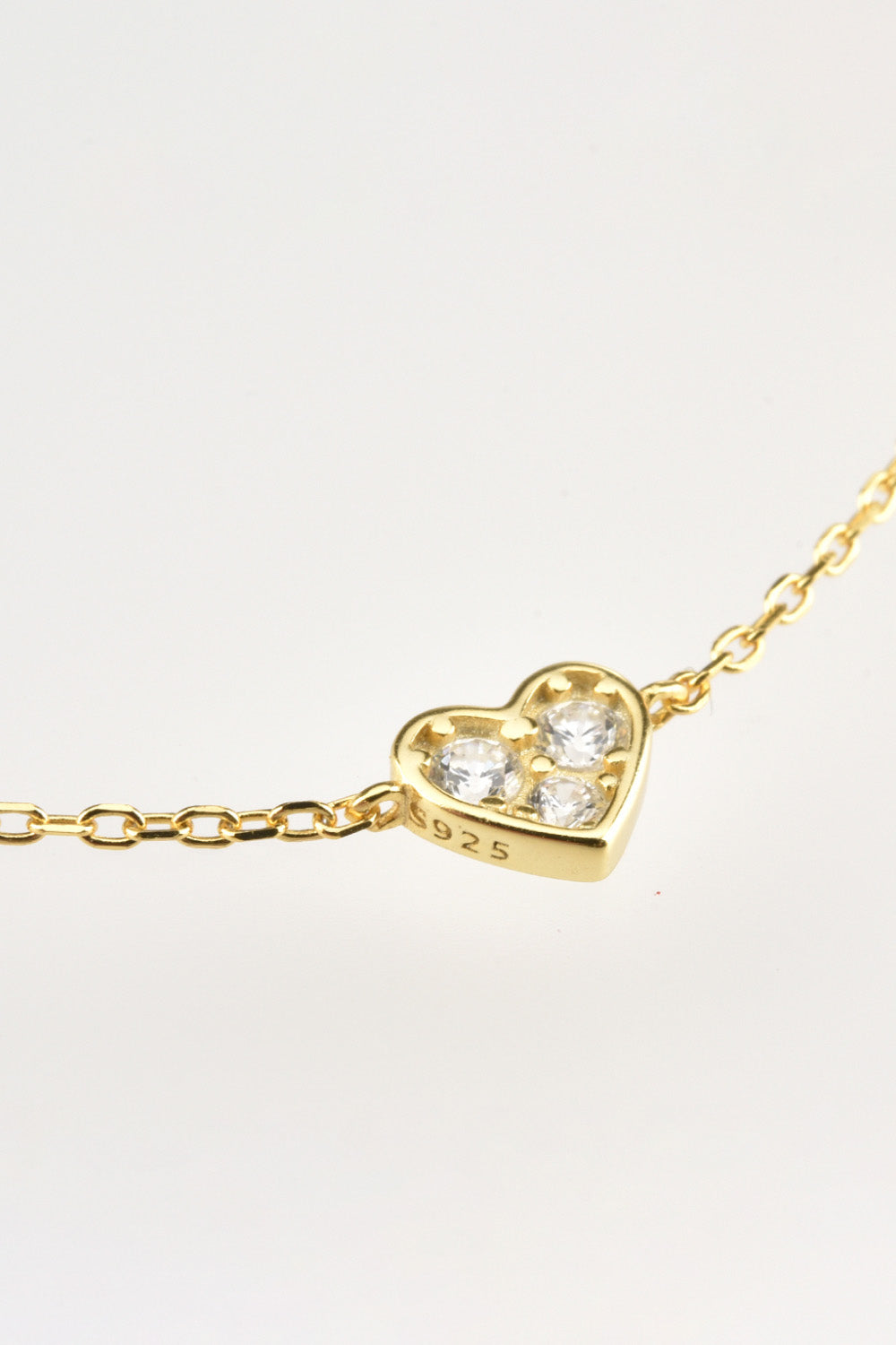 Inlaid Zircon Heart Necklace