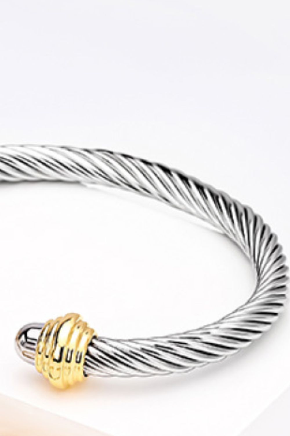 Stainless Steel Twisted Open Bracelet