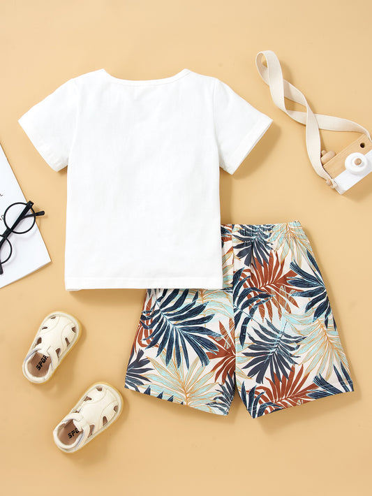 Girls Graphic Tee and Botanical Shorts Set