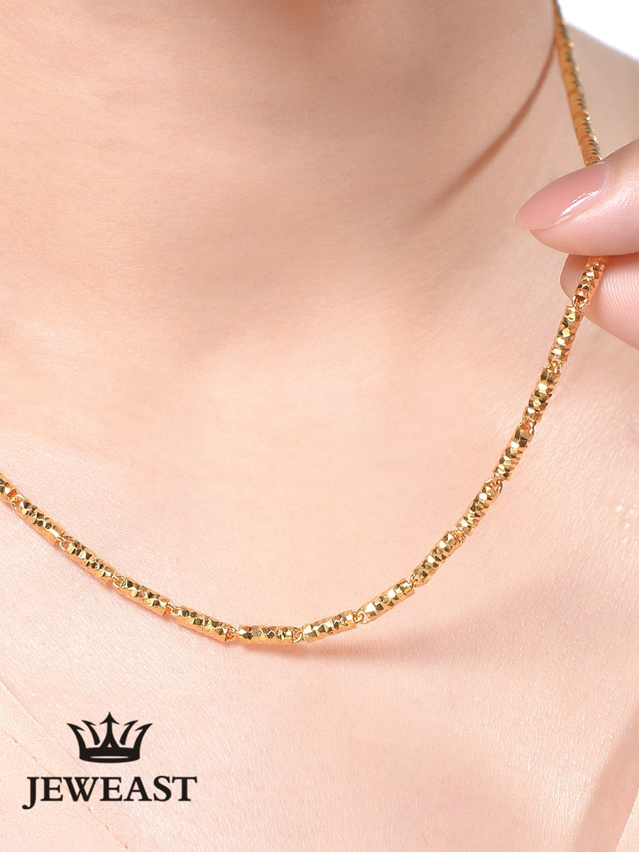 HMSS 24k Gold Woman Chain Necklace Real Hot Sell Fine Jewelry Wedding Engagement Gift Female Pure  AU999 SOLID Trendy 2020 New