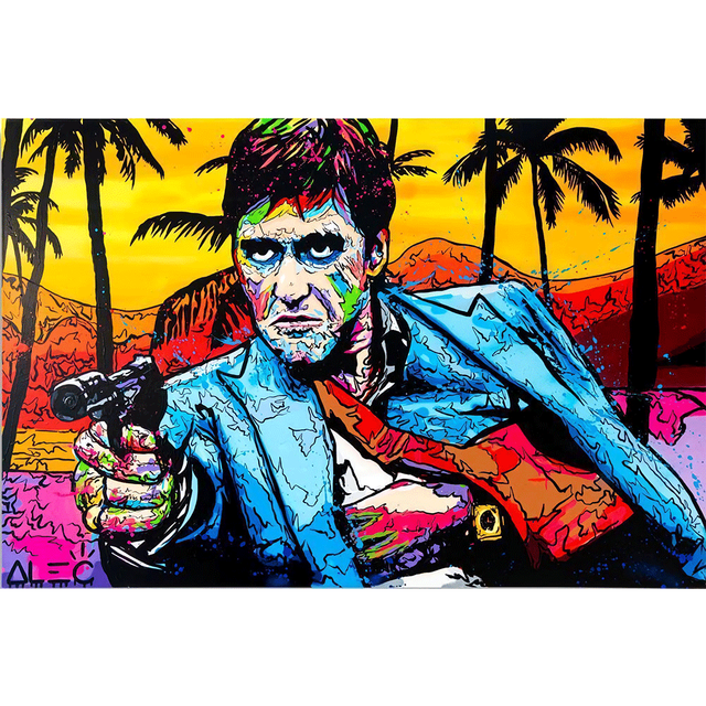 Graffiti Tony Montana Portrait Posters and Prints Graffiti Art Wall Canvas Painting Cuadros Decorative Picture for Living Room