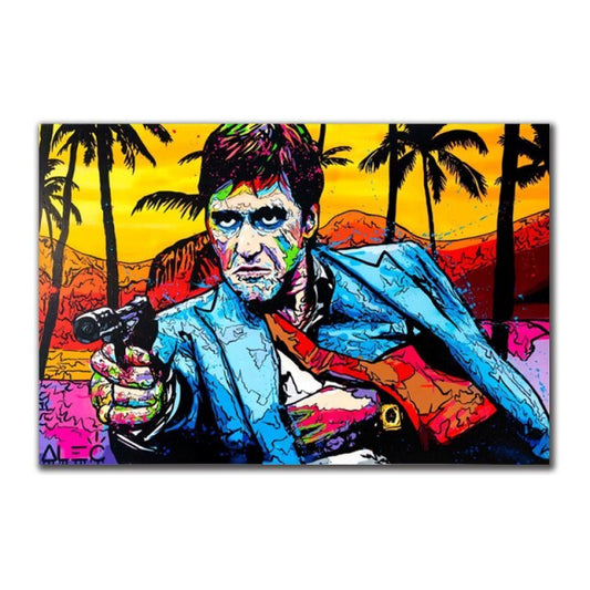 Abstract Canvas Paintings Graffiti Art Portrait Tony Montana Poster Print Wall Pictures for Living Room Wall Decoration Cuadros